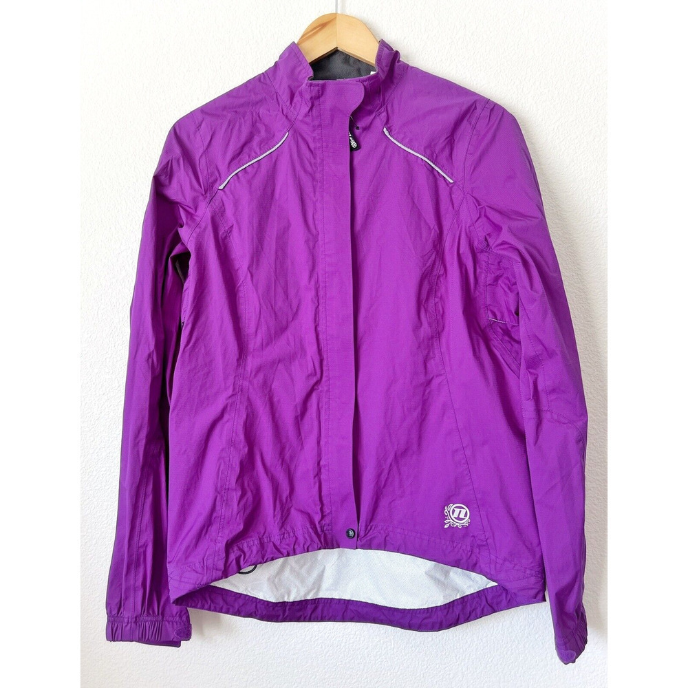 Novara Womens Jacket Size Medium Purple Cycling Nylon Shell Packable Vented Top